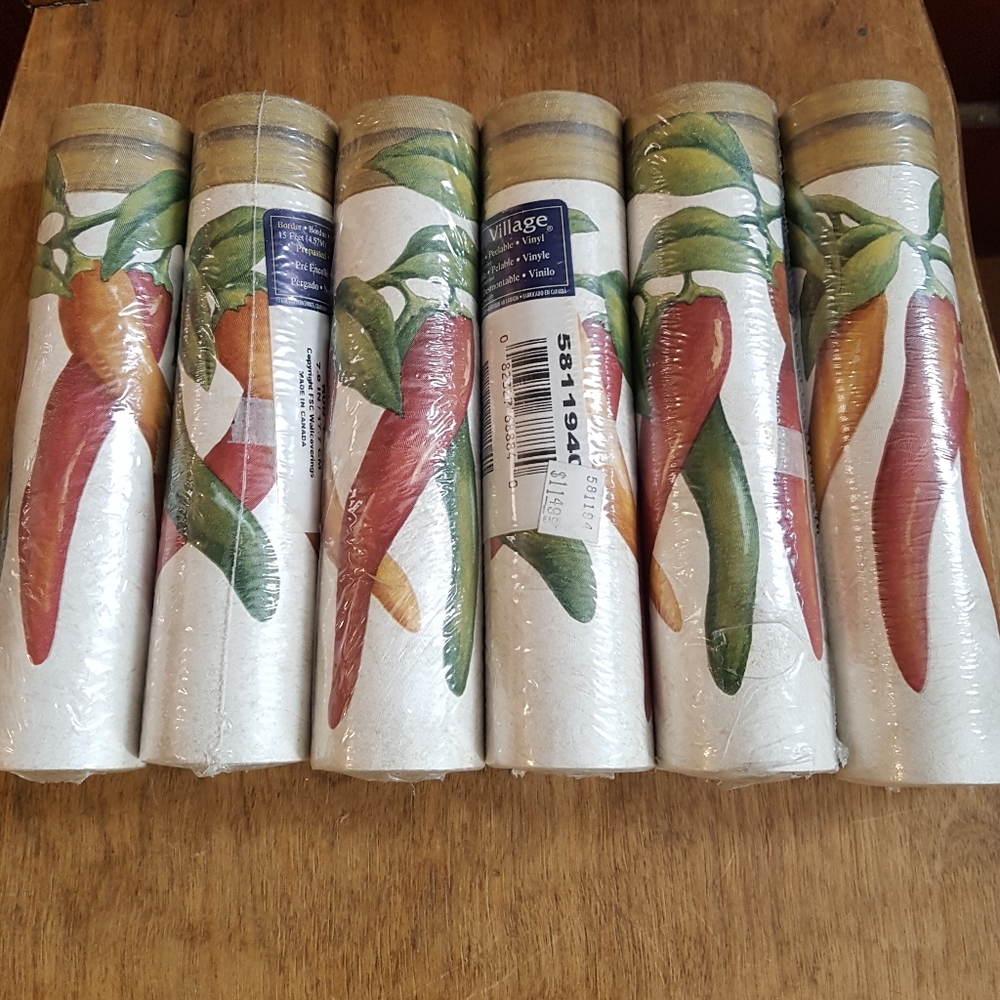 2/$30 Hot peppers wallpaper border lot